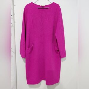 Boden Ellen Ottoman Dress Pink Purple 16-18L Business Casual Office Pockets